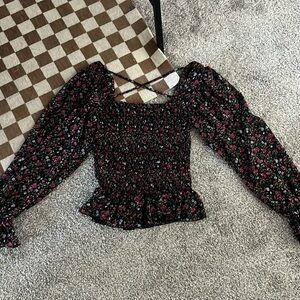 Floral blouse || criss-cross in the back!